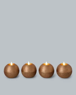 LED-Kugelkerzen in Metallic-Glitzer, 4tlg.