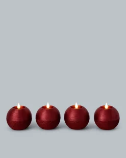 LED-Kugelkerzen in Metallic-Glitzer, 4tlg.