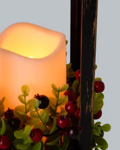 LED-Laterne mit Beeren-Deko