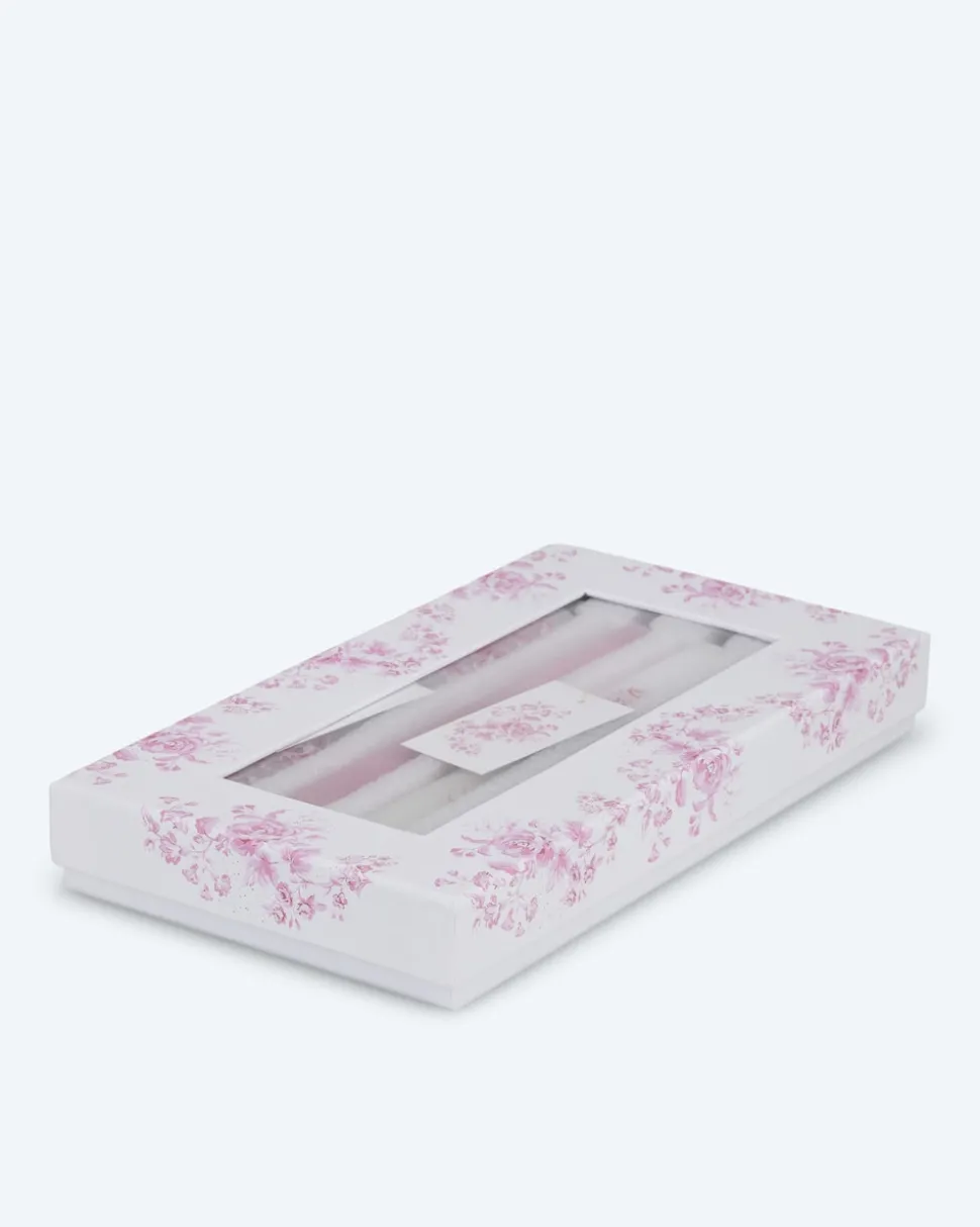 4 LED-Stabkerzen "floral" mit Geschenkbox