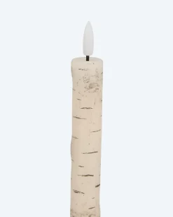 LED-Stabkerzen im Birken-Design, 4tlg.