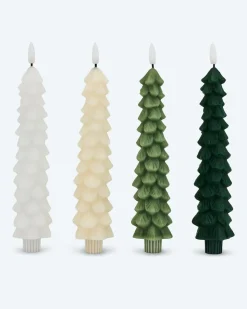 LED-Stabkerzen im Tannenbaumdesign, 4tlg.