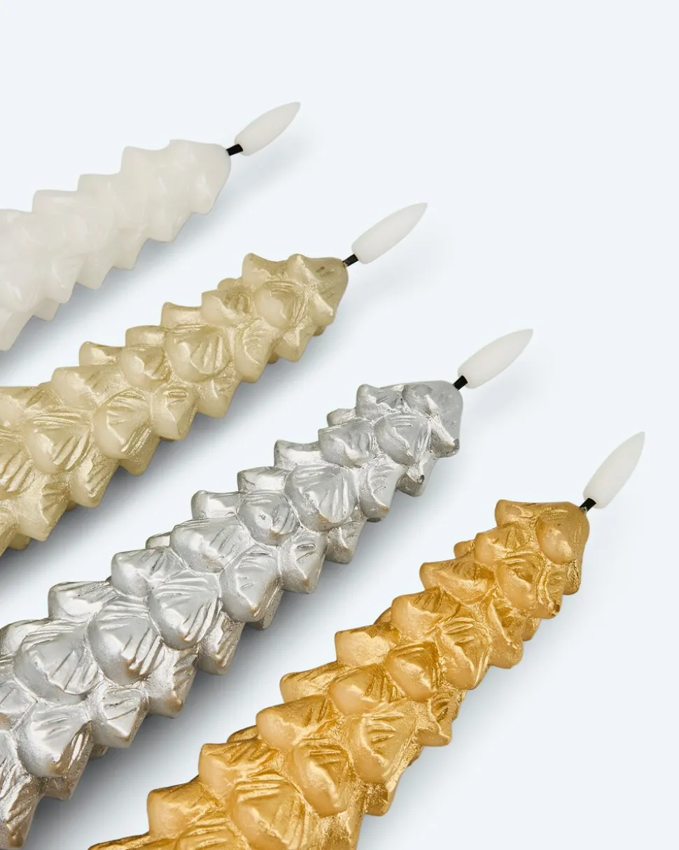 LED-Stabkerzen im Tannenbaumdesign, 4tlg.