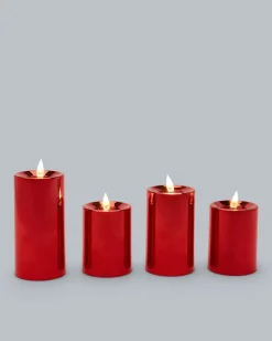 LED-Stumpenkerzen "Shiny", 4tlg.