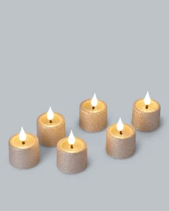 LED-Teelichter "Glitzer", 6tlg.