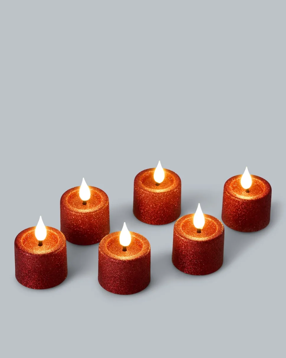 LED-Teelichter "Glitzer", 6tlg.
