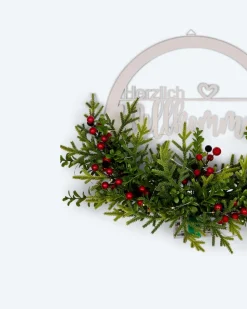 LED-Türkranz Willkommen mit Beeren