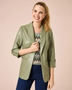 Longblazer im Lederlook