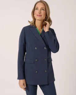 Long-Blazer mit Reverskragen