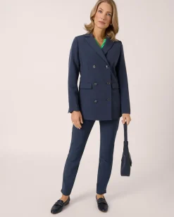 Long-Blazer mit Reverskragen