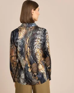 Longbluse mit Animalprint