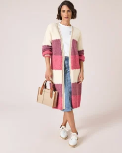Long-Cardigan in offener Form