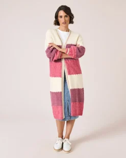 Long-Cardigan in offener Form