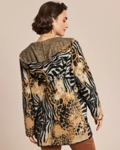 Long-Cardigan mit Animal-Jacquard