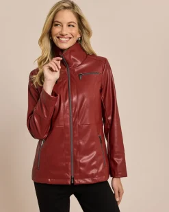 Longjacke aus Lederimitat