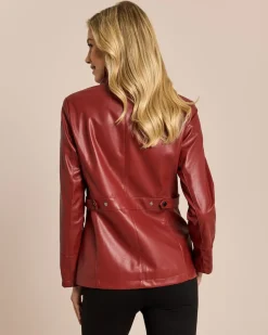 Longjacke aus Lederimitat