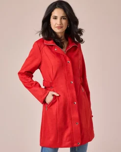 Longjacke in Velours-Optik