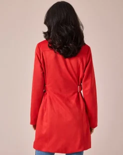 Longjacke in Velours-Optik