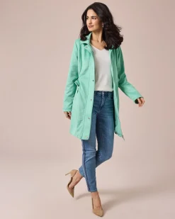 Longjacke in Velours-Optik
