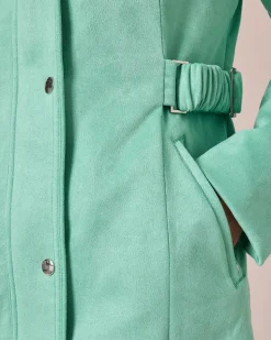 Longjacke in Velours-Optik