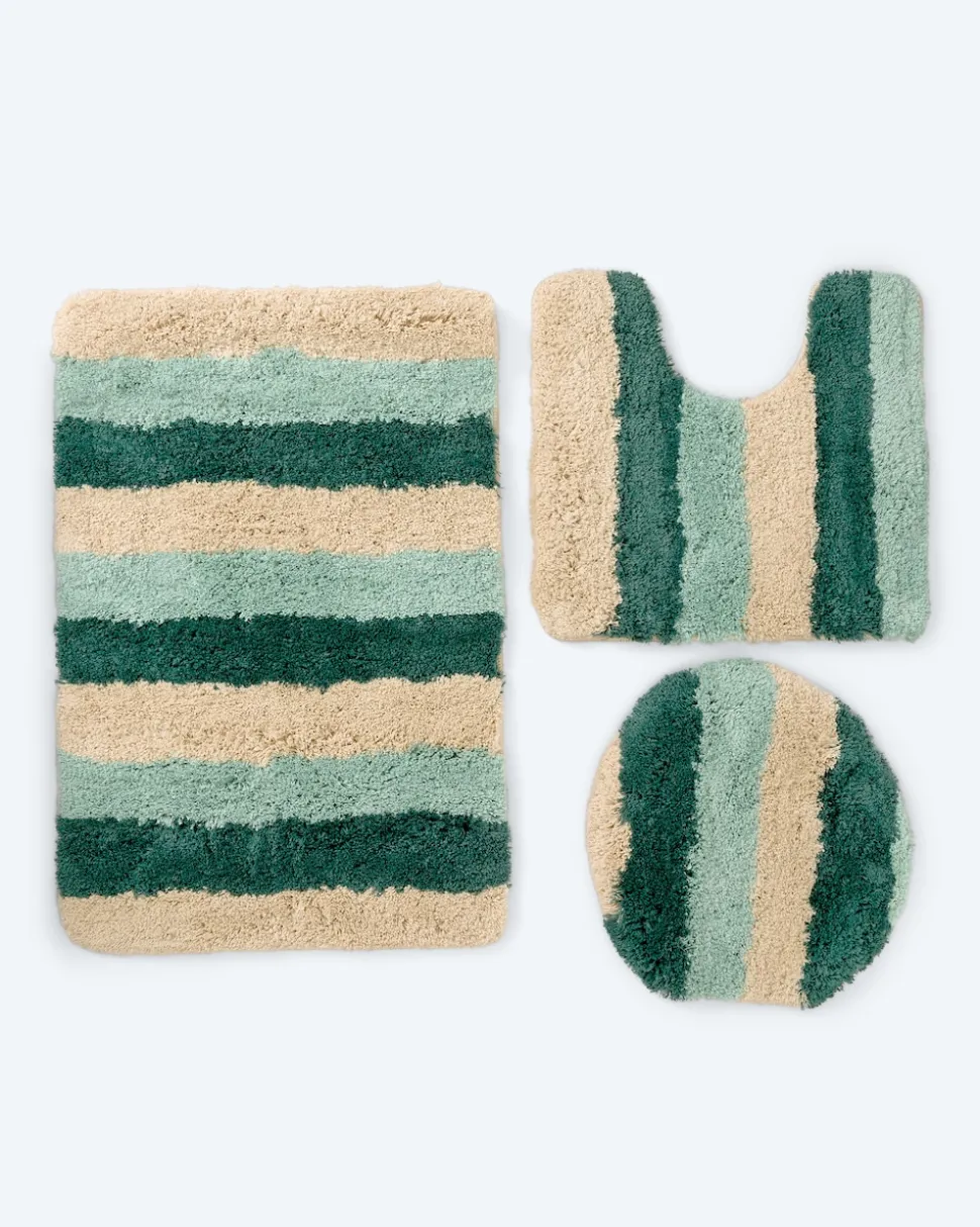 Mega Flausch Jacquard Badematten-Set, 3tlg.