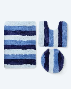 Mega Flausch Jacquard Badematten-Set, 3tlg.