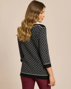 Midi-Pullover Jacquard-Strick