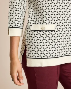 Midi-Pullover Jacquard-Strick