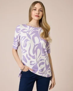 Midi-Shirt mit seitlichen Kordeln