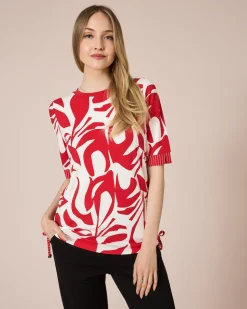 Midi-Shirt mit seitlichen Kordeln