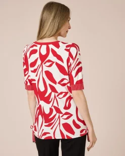 Midi-Shirt mit seitlichen Kordeln
