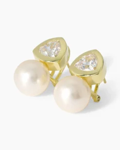 Ohrclipstecker mit MK-Perle 12 mm & Zirkonia