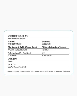 Ohrstecker mit Pink Topas & Brillanten
