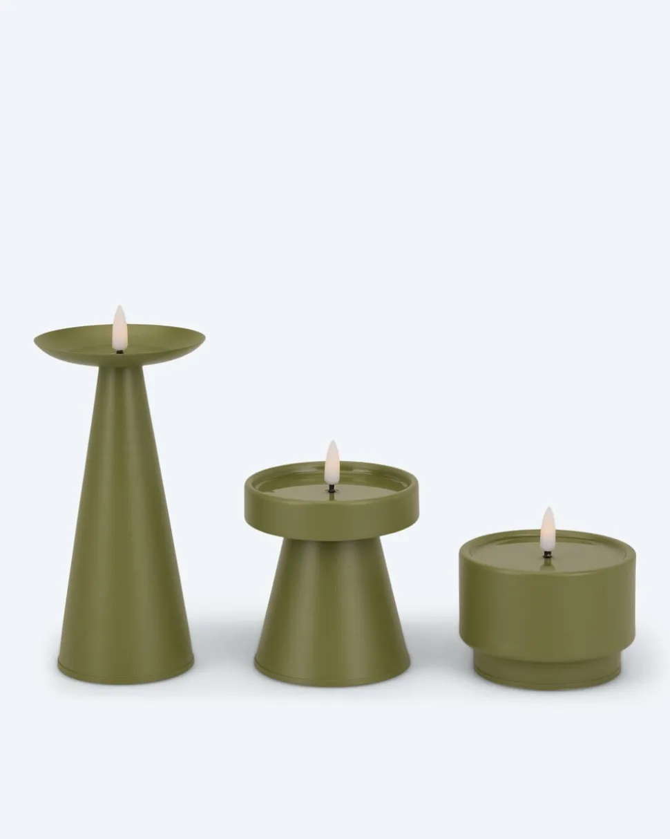 3 Outdoor Formkerzen