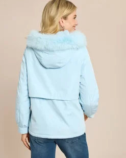 Outdoor Jacke mit Webpelz