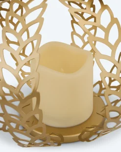 Outdoor Metallkürbis mit LED Kerze