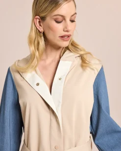 Parka mit Denim Details
