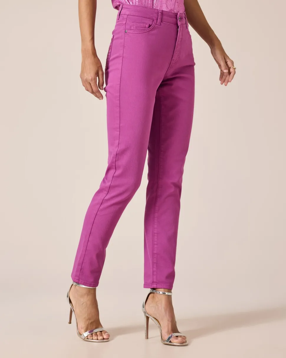 5-Pocket-Jeans mit Strassverzierung