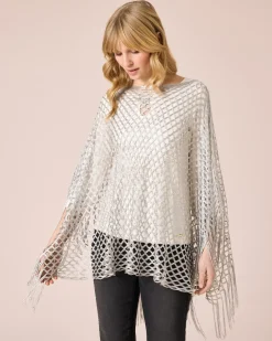 Poncho mit Fransen