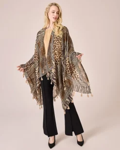 Poncho mit Quasten