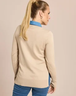 Pulli mit Jeanshemd Kragen