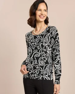 Pullover Bicolor mit Steinchen