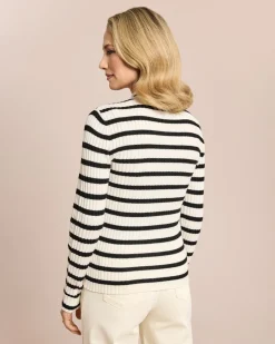 Pullover gestreift mit Stehkragen