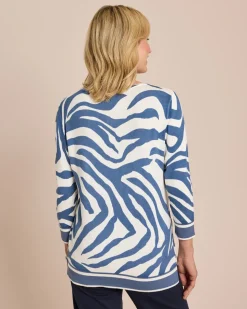 Pullover im Zebra-Design mit Key-Hole