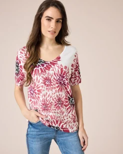 Pullover mit abstraktem Blumendruck