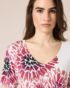 Pullover mit abstraktem Blumendruck