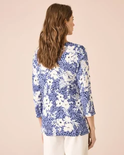Pullover mit Animal- und Blumendruck