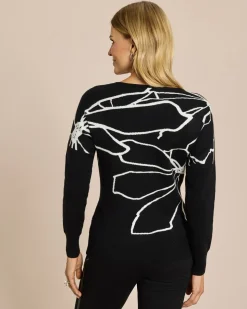 Pullover mit Blütendruck