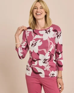 Pullover mit Blumen-Muster, Jacquard