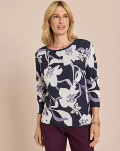 Pullover mit Blumen-Muster, Jacquard